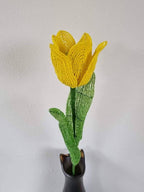 Tulipe perlée artificielle 45 cm, fleur décorative pour intérieur