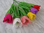 Tulipe perlée artificielle 45 cm, fleur décorative pour intérieur