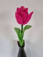 Tulipe perlée artificielle 45 cm, fleur décorative pour intérieur