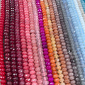 Rondelle de perles à facettes 5 x 8 mm, jade coloré, 70 pièces, pour fabrication de bijoux