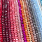 Rondelle de perles à facettes 5 x 8 mm, jade coloré, 70 pièces, pour fabrication de bijoux