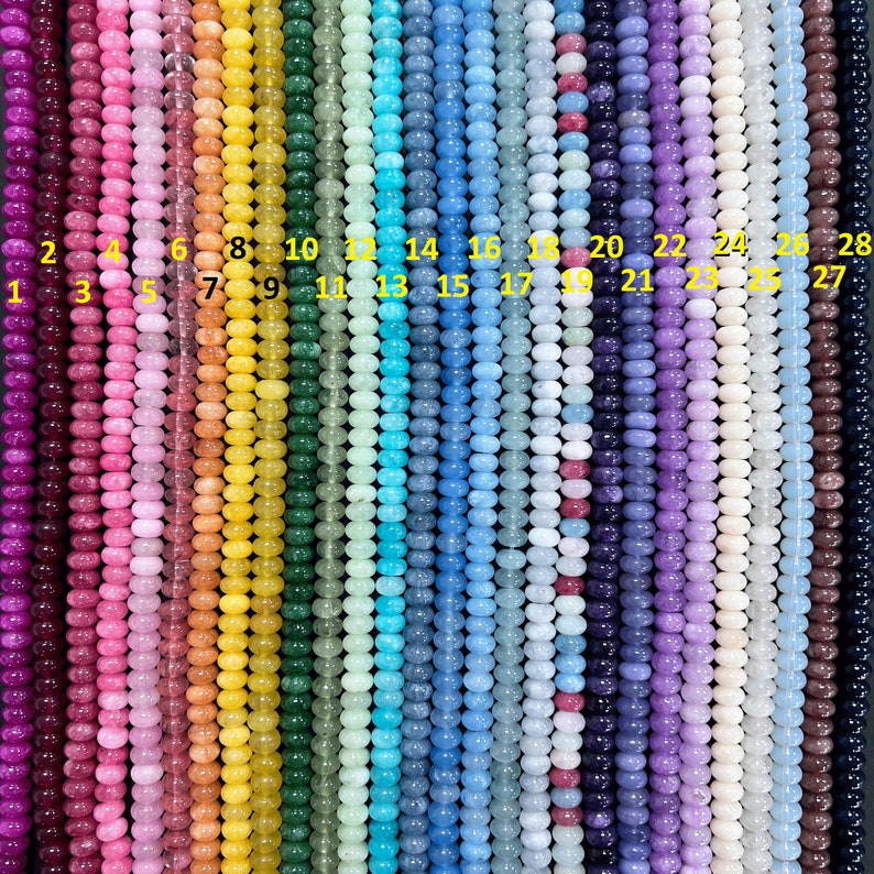 Rondelles de perles arc-en-ciel 5 x 8 mm, Perles lisses en vrac pour bijoux DIY, 70 pièces
