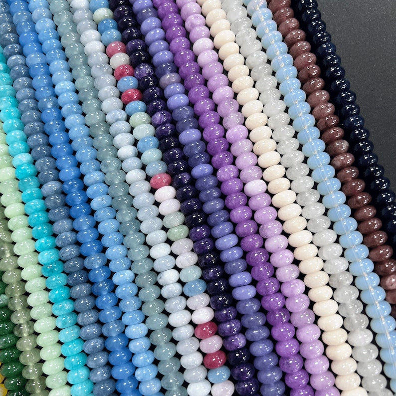 Rondelles de perles arc-en-ciel 5 x 8 mm, Perles lisses en vrac pour bijoux DIY, 70 pièces