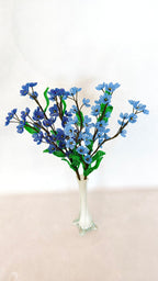 Myosotis perlés à longue tige, fleurs artificielles bleues, 40 cm