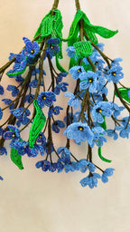 Myosotis perlés à longue tige, fleurs artificielles bleues, 40 cm
