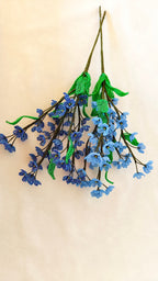 Myosotis perlés à longue tige, fleurs artificielles bleues, 40 cm