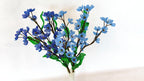 Myosotis perlés à longue tige, fleurs artificielles bleues, 40 cm