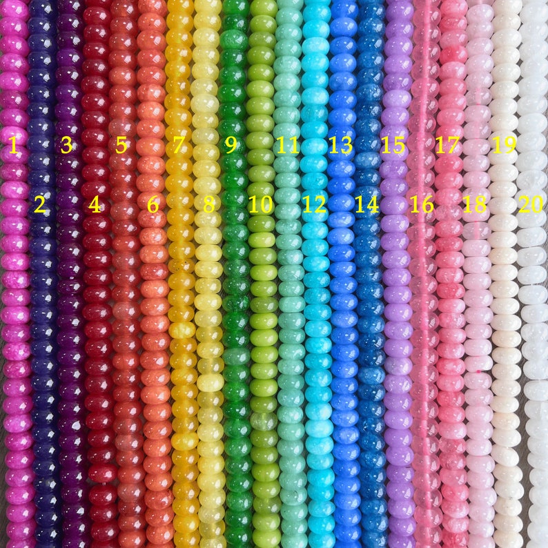 Perles rondes teintées, 8 mm, perles lisses arc-en-ciel, 70 perles
