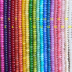 Perles rondes teintées, 8 mm, perles lisses arc-en-ciel, 70 perles