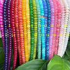 Rondelle en jade teint 8 mm, perles lisses arc-en-ciel 5x8 mm, perles pour bijoux DIY