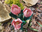Bouquet de tulipes roses perlées, décoration florale pour la maison