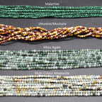 Perles rondes en pierres précieuses naturelles 3 mm, 15 pouces, pour fabrication de bijoux