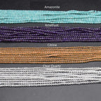 Perles rondes en pierres précieuses naturelles 3 mm, 15 pouces, pour fabrication de bijoux