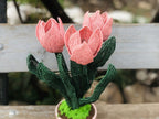 Bouquet de tulipes roses perlées, décoration florale pour la maison