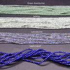 Perles rondes en pierres précieuses naturelles 3 mm, 15 pouces, pour fabrication de bijoux