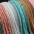 Perles rondes en pierres précieuses naturelles 3 mm, 15 pouces, pour fabrication de bijoux
