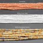 Perles rondes en pierres précieuses naturelles 3 mm, 15 pouces, pour fabrication de bijoux