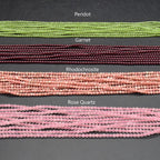 Perles rondes en pierres précieuses naturelles 3 mm, 15 pouces, pour fabrication de bijoux