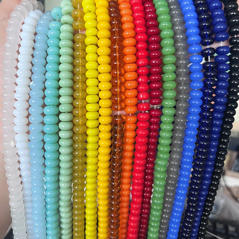 Perles Rondelles en Verre Cristal 8 mm – 40 cm Fil