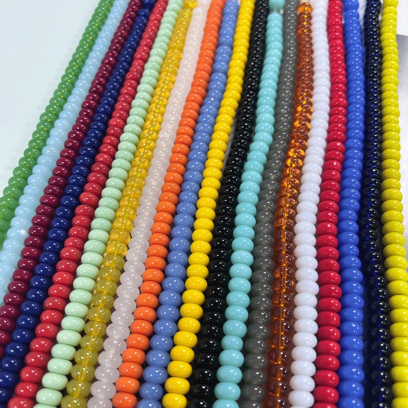 Perles Rondelles en Verre Cristal 8 mm – 40 cm Fil