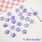 Perles en verre en forme d'étoile à cinq branches (10 perles)