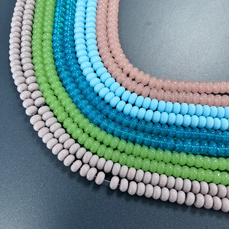 Perles Rondelles en Verre Cristal 8 mm – 40 cm Fil