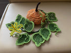 Citrouille perlée vintage pour Halloween, centre de table en perles avec feuilles et fleurs