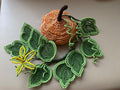 Citrouille perlée vintage pour Halloween, centre de table en perles avec feuilles et fleurs