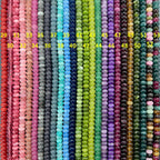 Rondelles de perles arc-en-ciel 5 x 8 mm, Perles lisses en vrac pour bijoux DIY, 70 pièces