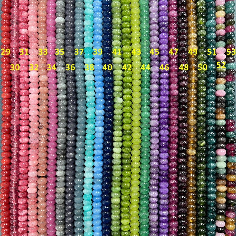 Rondelles de perles arc-en-ciel 5 x 8 mm, Perles lisses en vrac pour bijoux DIY, 70 pièces