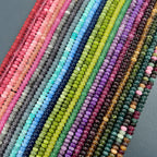 Rondelles de perles arc-en-ciel 5 x 8 mm, Perles lisses en vrac pour bijoux DIY, 70 pièces