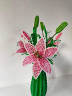 Fleur de lys perlée artificielle 54 cm, décoration florale pour maison