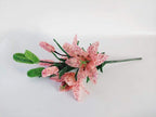 Composition florale artificielle Lys perlé 60 cm