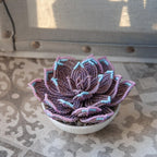 Succulente perlée lilas, fleurs perlées perles françaises, 9x6 cm