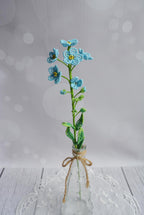 Branche de myosotis en perles françaises, décoration florale 35 cm
