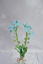 Branche de myosotis en perles françaises, décoration florale 35 cm