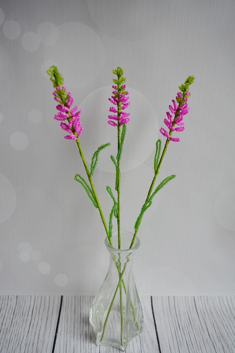 Bruyère artificielle en perles, lot de 3 brins, hauteur 30 cm, fleurs artificielles