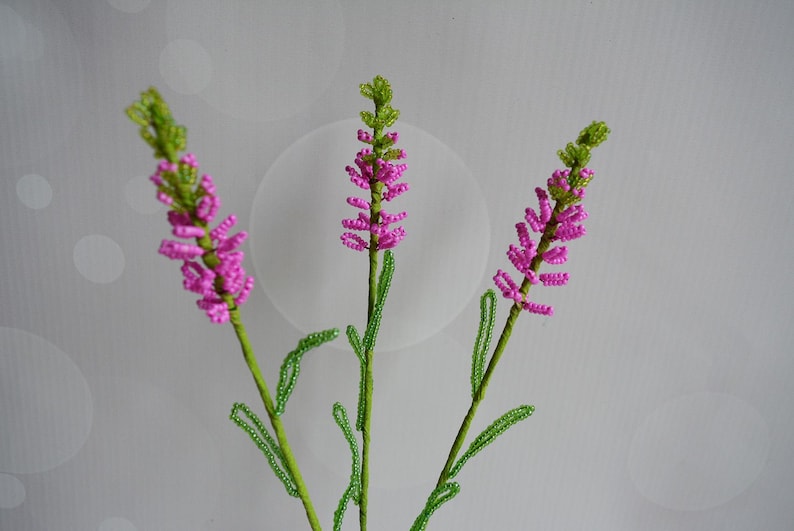 Bruyère artificielle en perles, lot de 3 brins, hauteur 30 cm, fleurs artificielles