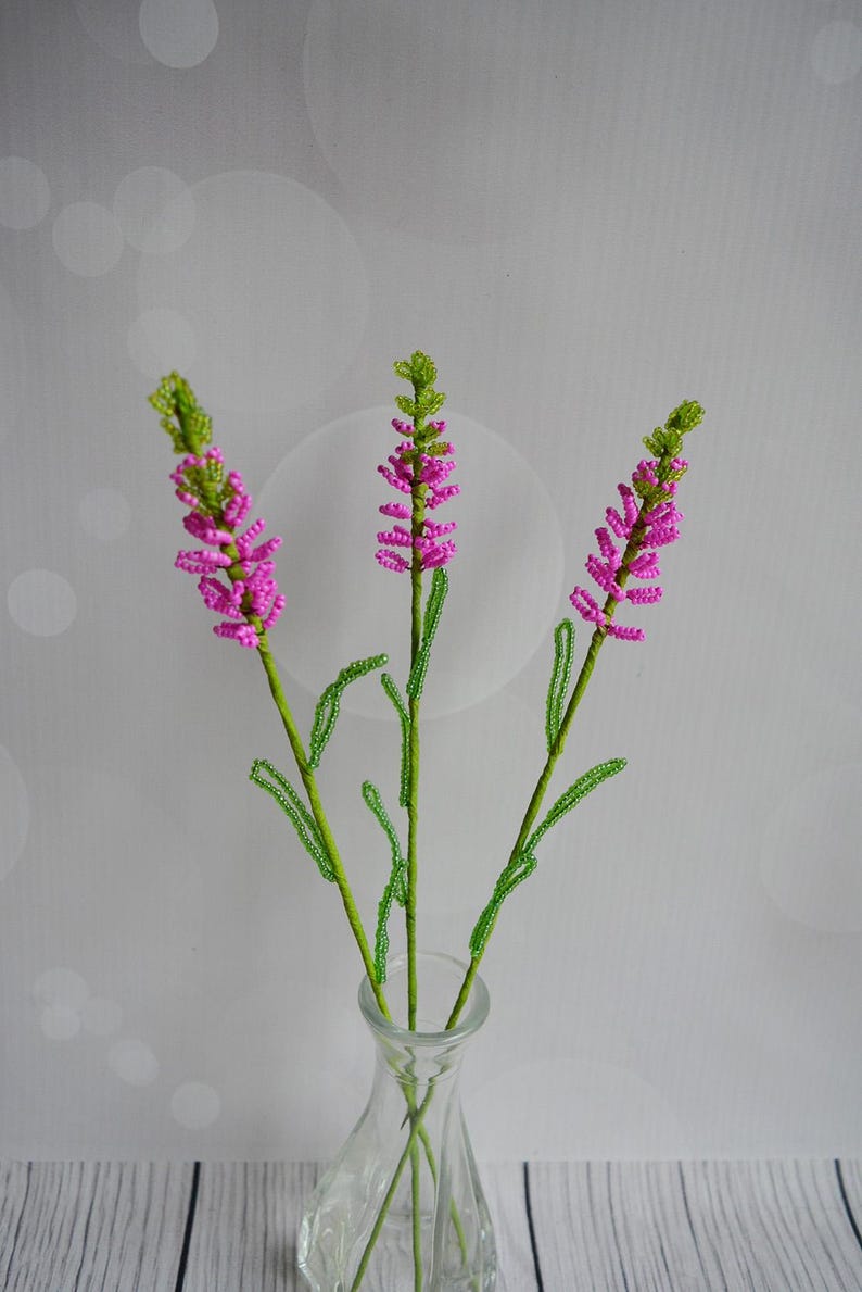 Bruyère artificielle en perles, lot de 3 brins, hauteur 30 cm, fleurs artificielles