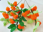 Branche de Physalis Ornementale 50cm avec Fleurs et Feuilles en Perles