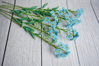 Bouquet de myosotis en perles, lot de 7 fleurs sur tige, fleurs bleues, style provençal, hauteur 35 cm