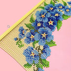 Cantonnière en perles à fleurs bleues, rideau de porte en perles, séparateur de pièce bohème, 90 cm