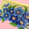 Cantonnière en perles à fleurs bleues, rideau de porte en perles, séparateur de pièce bohème, 90 cm