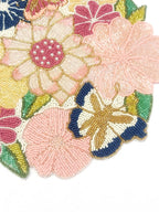 Set de table rond en perles de verre roses, fuchsia, jaunes et bleues, 14 pouces, fait main, protège votre table