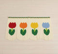 Rideau de perles de tulipes colorées, cantonnière bohème, 100 cm x 75 cm, acrylique