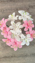 Perle Lys Artificiel Rose et Blanc 40 cm Décoration Florale