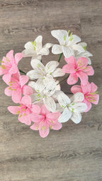 Perle Lys Artificiel Rose et Blanc 40 cm Décoration Florale