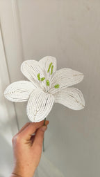Perle Lys Artificiel Rose et Blanc 40 cm Décoration Florale