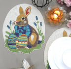 Set de table en perles de verre lapin Pâques 15x12 pouces multicolore