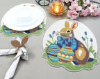 Set de table en perles de verre lapin Pâques 15x12 pouces multicolore